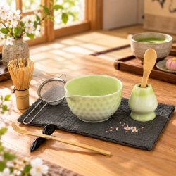Matcha set 4Barista (light green) – a ceramic set for preparing matcha tea 