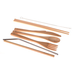 Ecotree Bamboo cutlery (7 parts) + bag