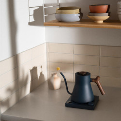Fellow Stagg EKG PRO stone blue + walnut | Electric Kettle Gooseneck