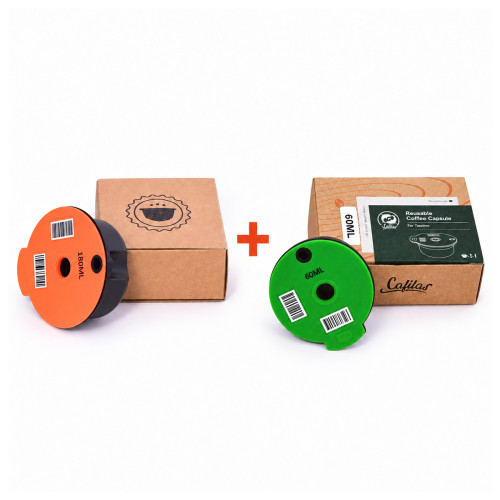 2x Refillable capsule for Tassimo – 60 ml + 180 ml